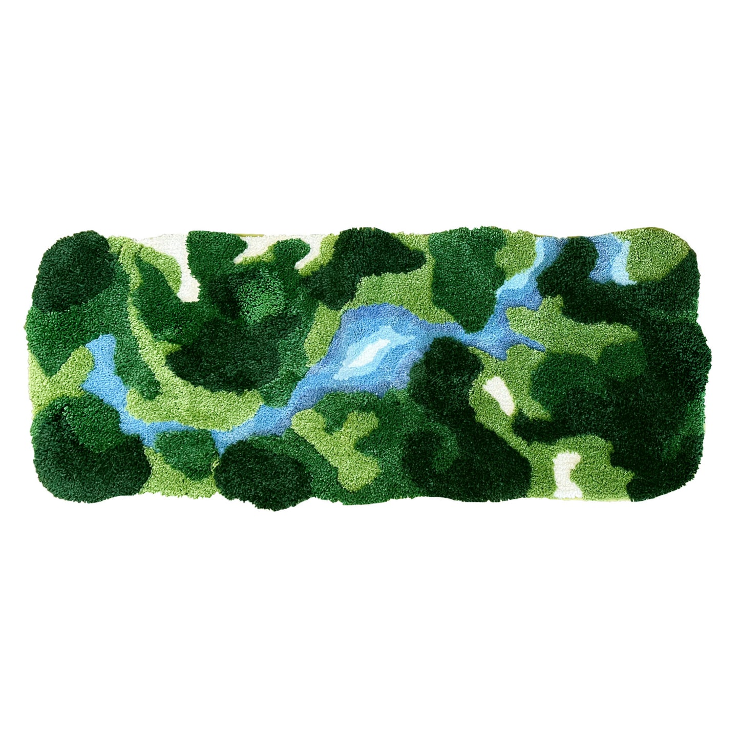 Luxury Rinver Moss Runner Rug 3d Tufted Tropical bedside mat,moss rug,bath mat cute bathroom decor