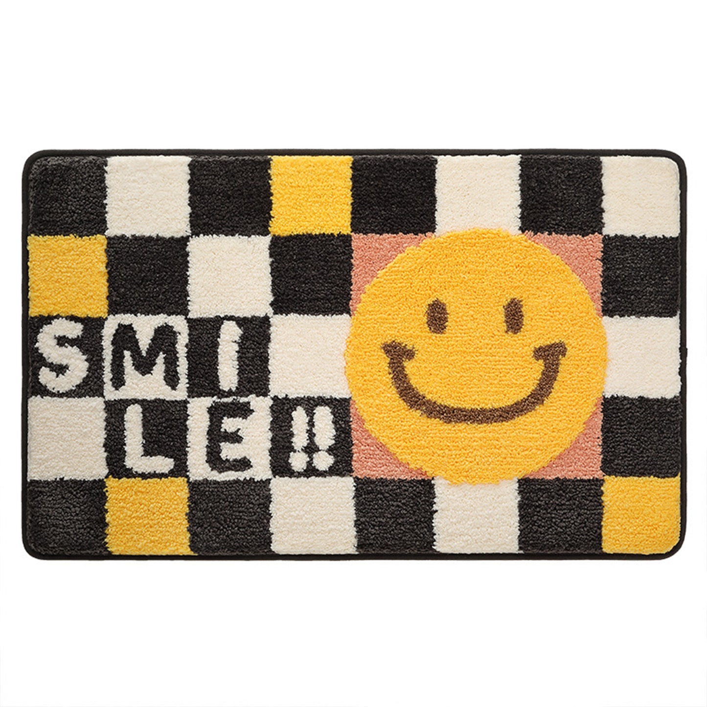 Checkerboard bath mat colorful cute bathroom decor