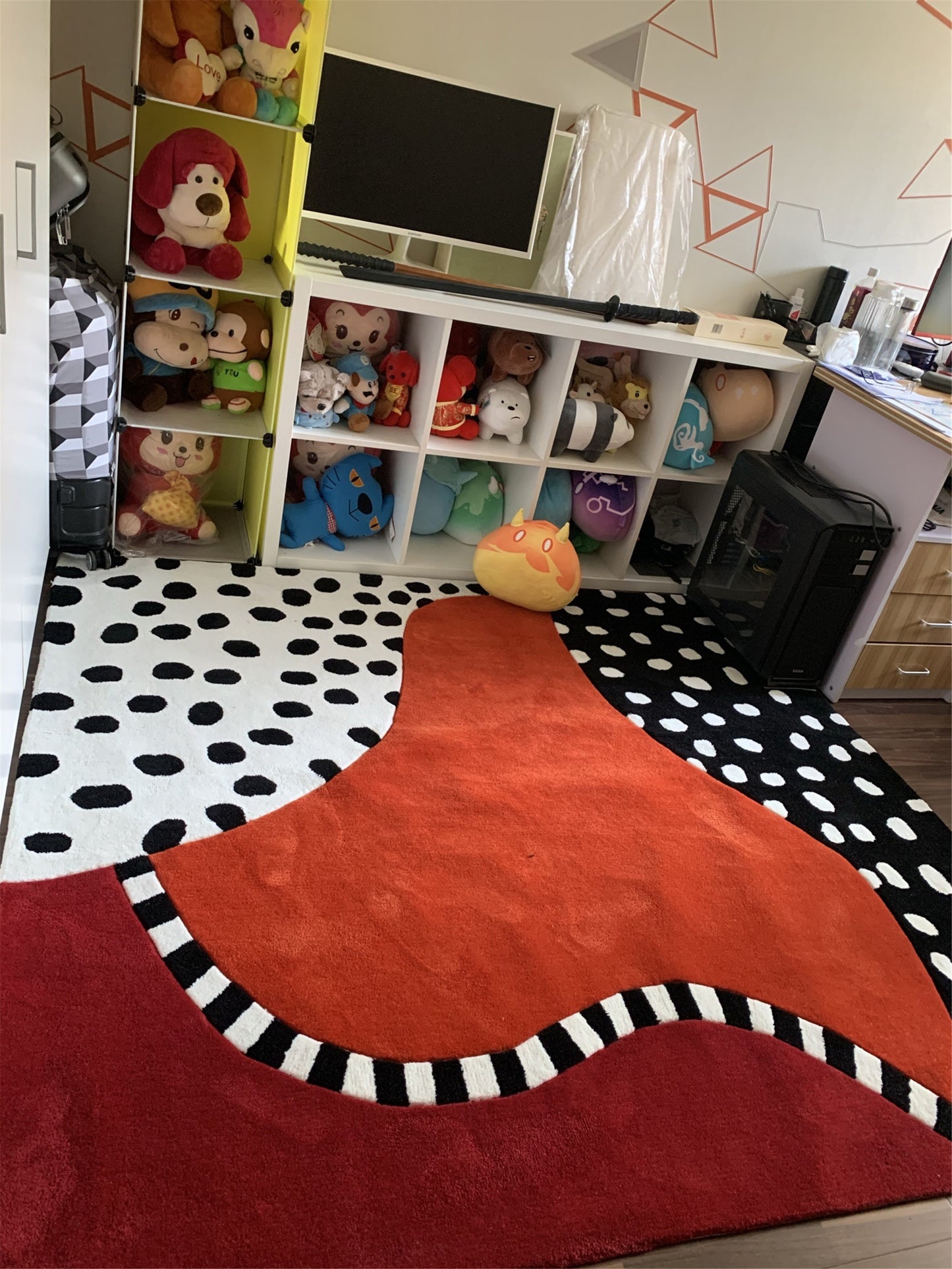 Hand Tufted Round Area Rug,Thick Floor Rug Carpets,Living Room Decor