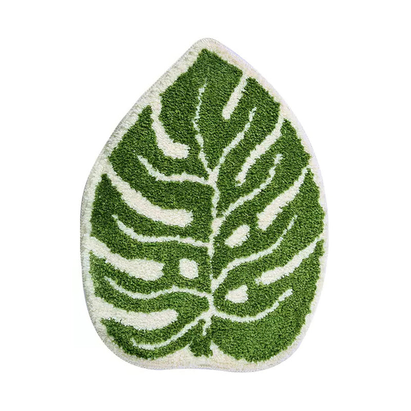 Monstera-leaf shape bath mat colorful cute bathroom decor