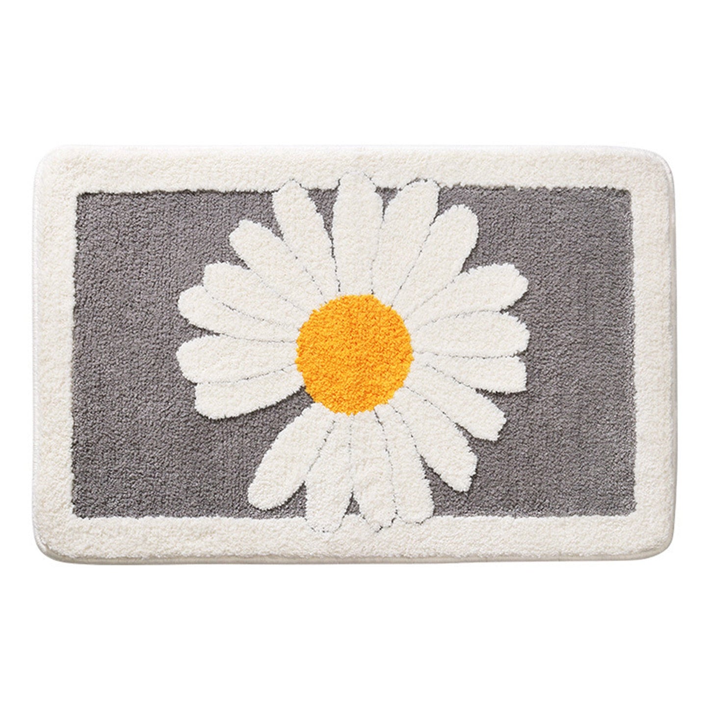 Daisy flower bath mat colorful cute bathroom decor