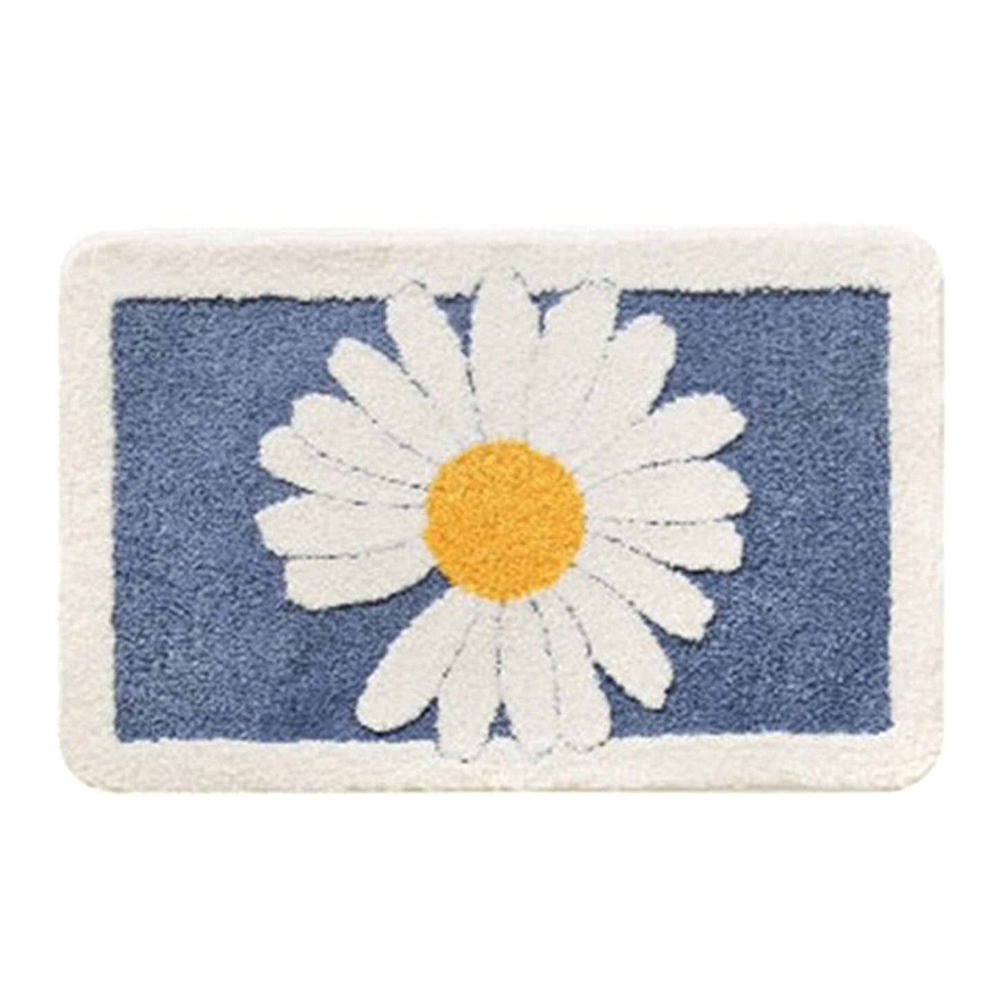Daisy flower bath mat colorful cute bathroom decor