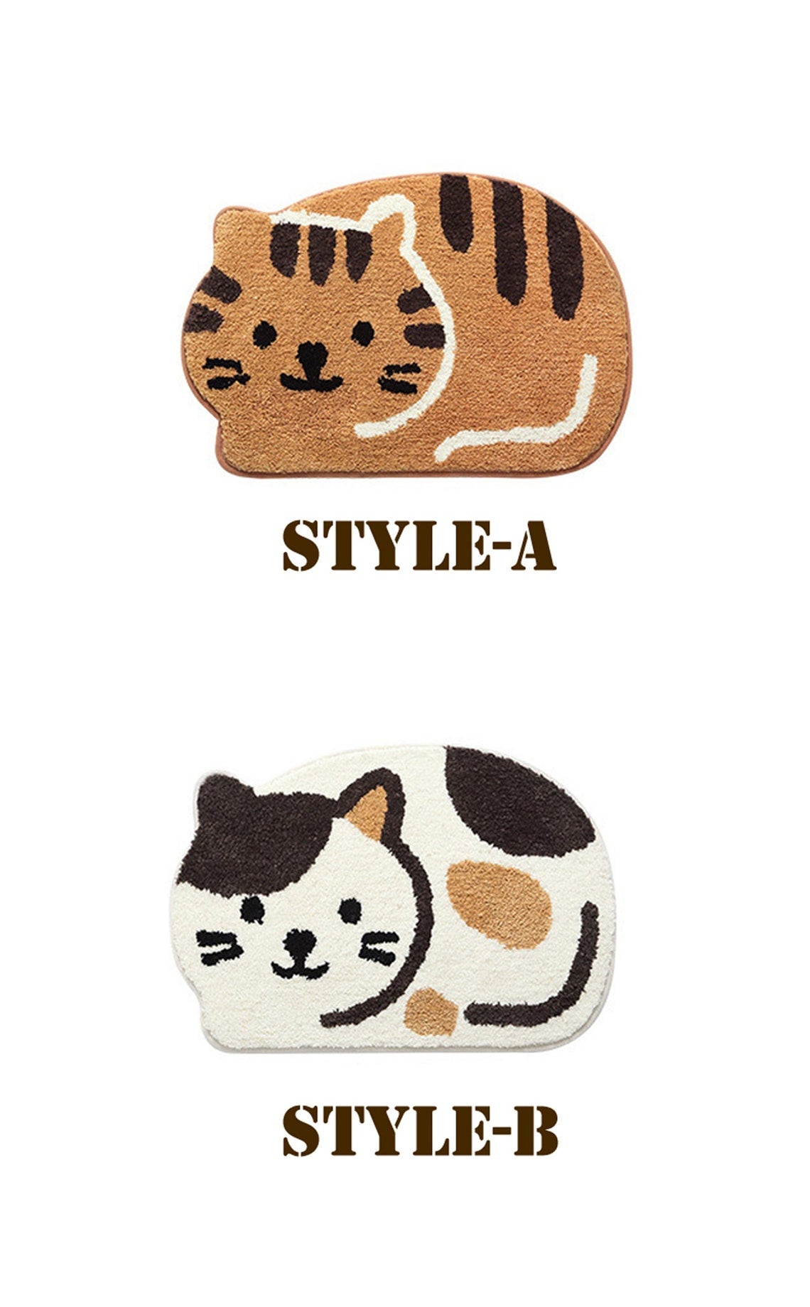 Cat bath mat colorful cute bathroom decor