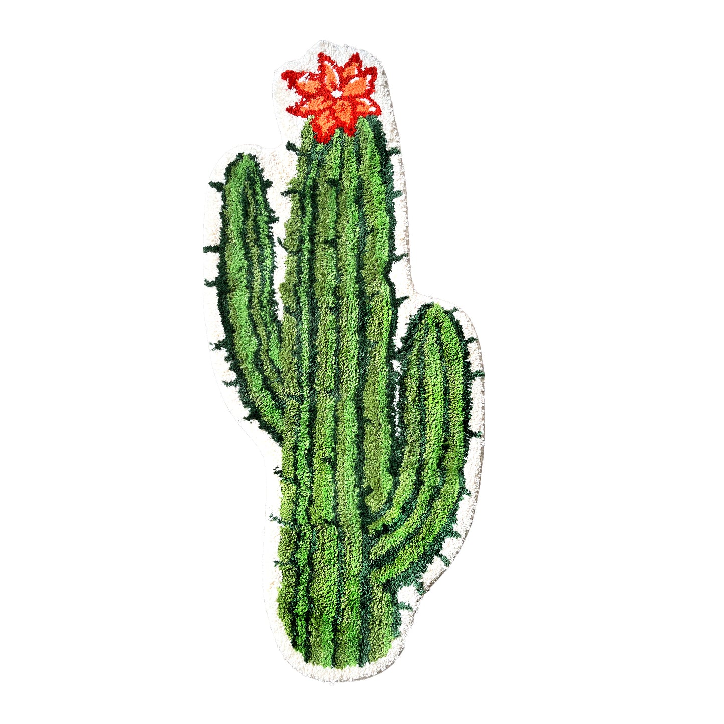 Cactus shape bath mat colorful cute bathroom decor