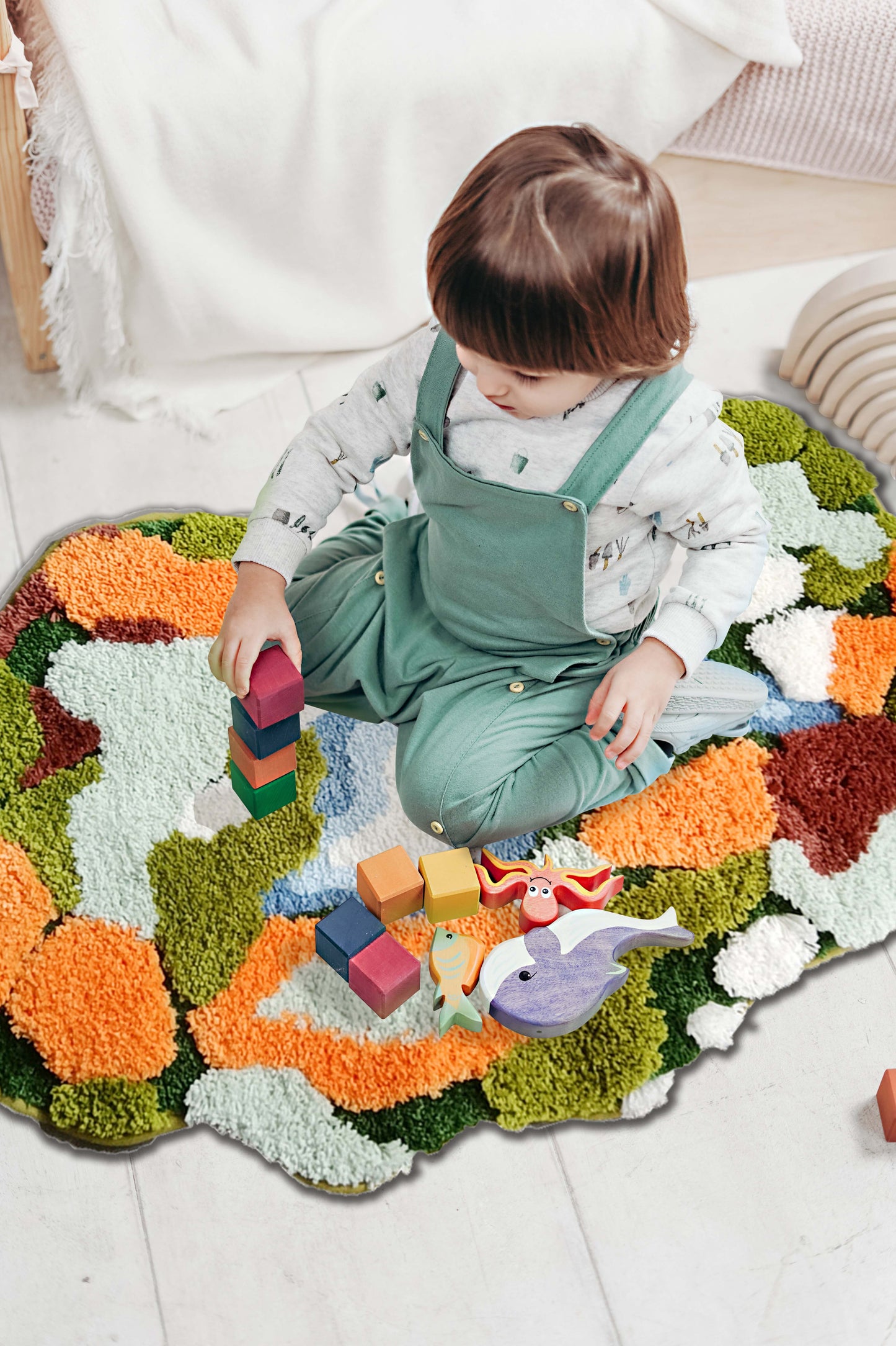 60x90cm/23x35 inches Luxury Moss Rug 3d Tufted Tropical Kids play mat,moss rug,bath mat cute bathroom decor