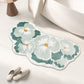 Green Flower Shaped Curved Bath Rug mat colorful cute Corner Shower Mats