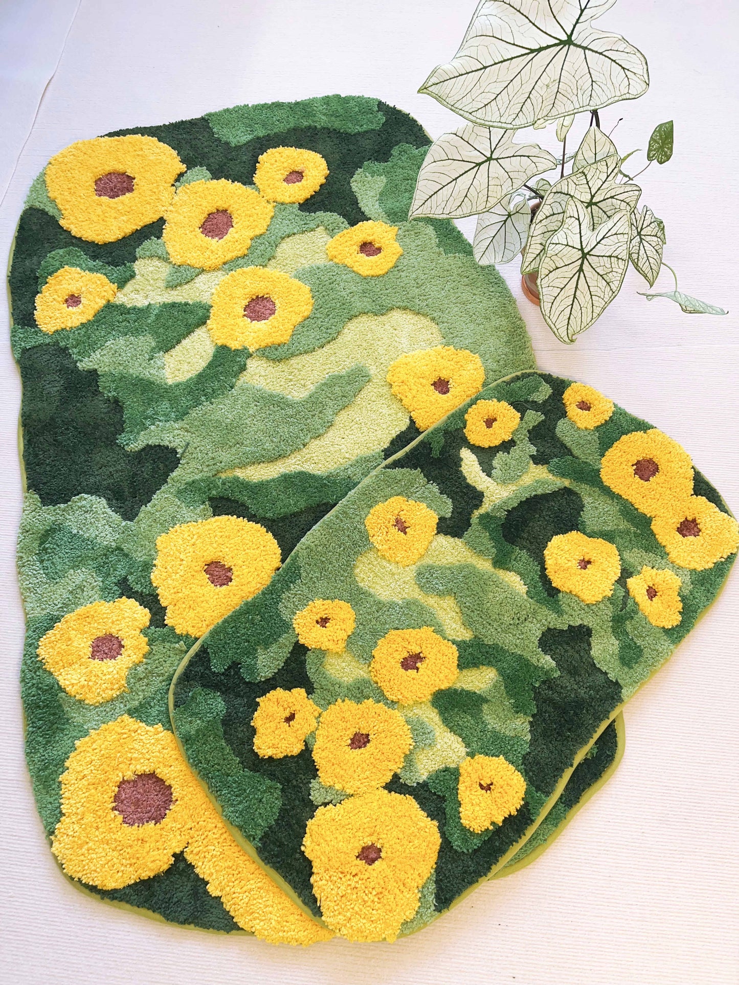 Luxury Moss Rug 3d Tufted Tropical Flower mat,moss rug,bath mat cute bathroom decor