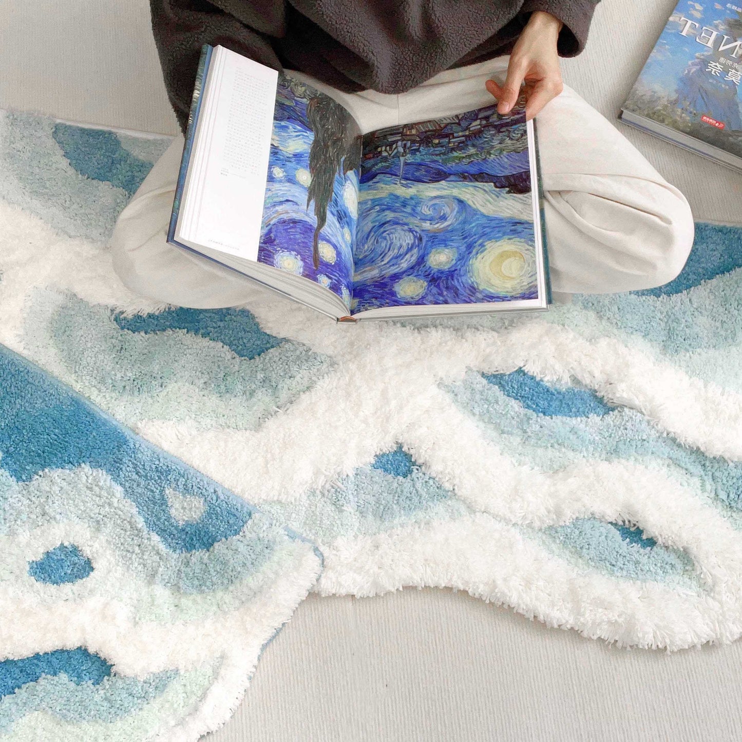 Soft Shag 3D Stereo Wave Moss Bedside Rug