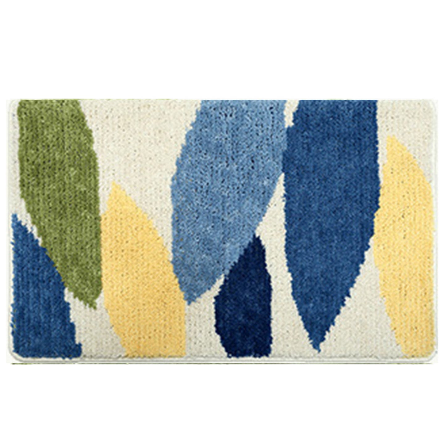 Tropical leaves bath mat colorful cute bathroom decor