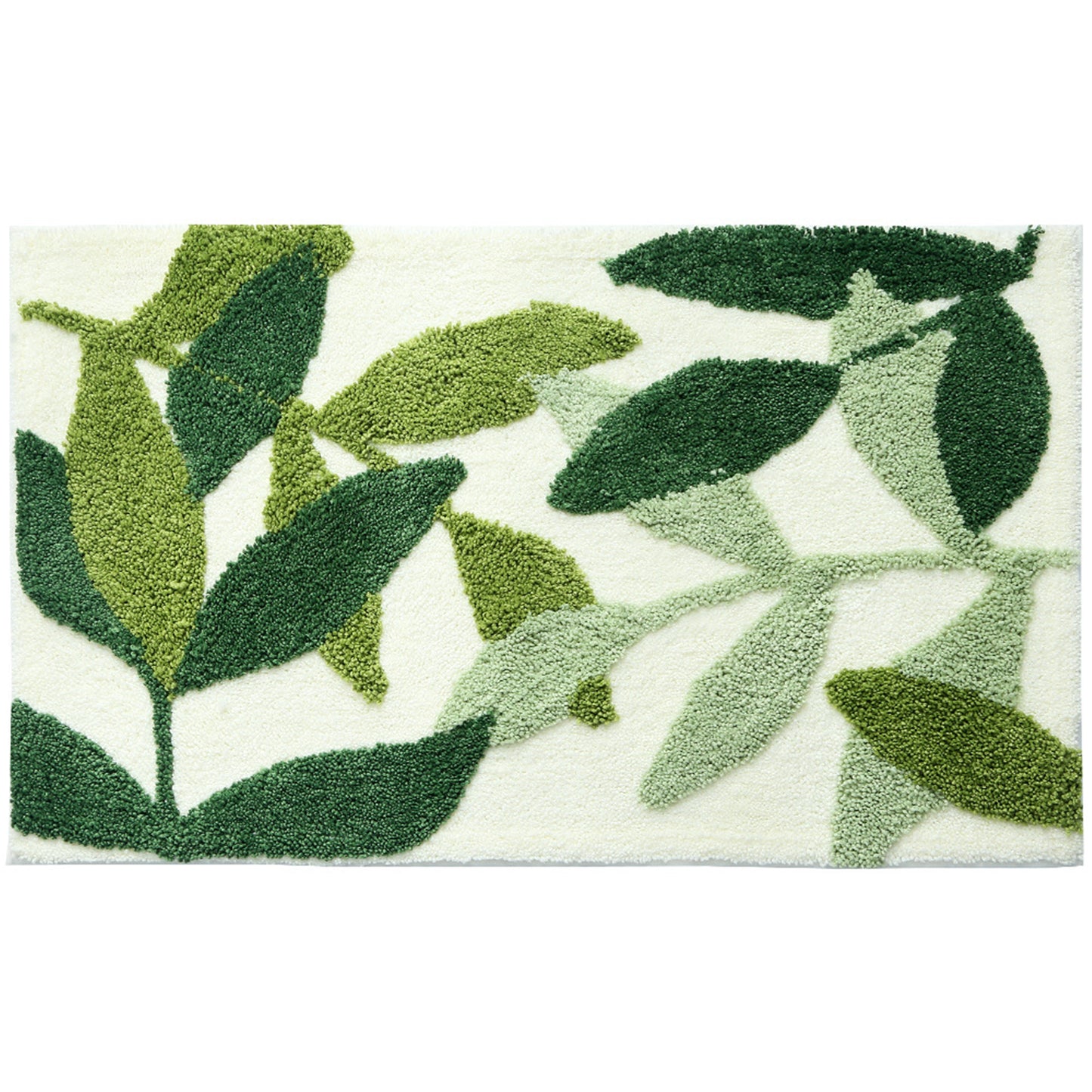 Tropical leaves bath mat colorful cute bathroom decor