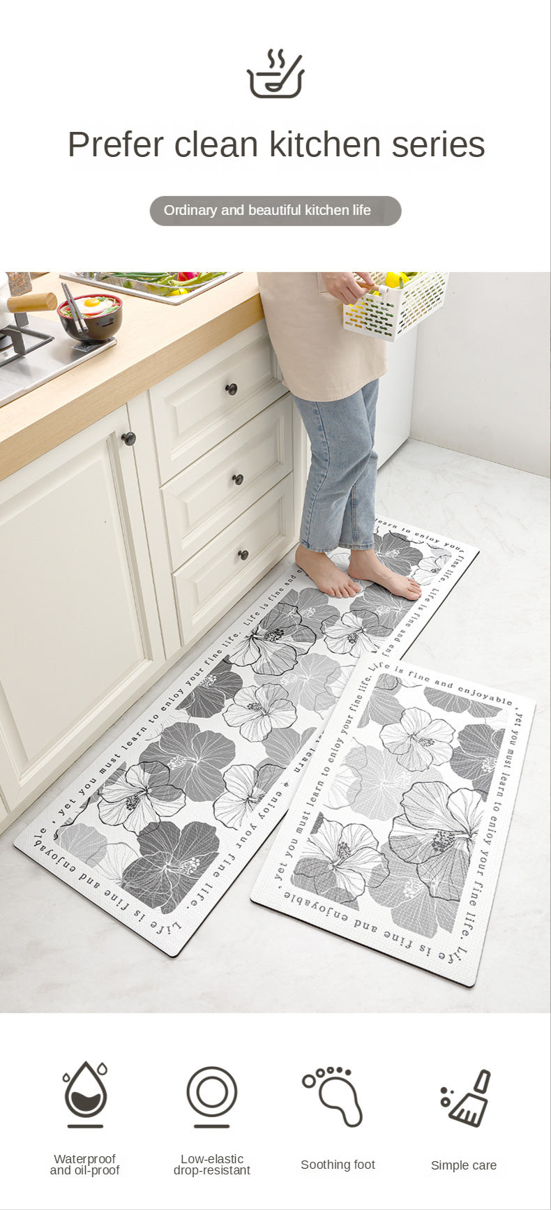 Kitchen Mat Anti slip Laundry Room Rug Mat