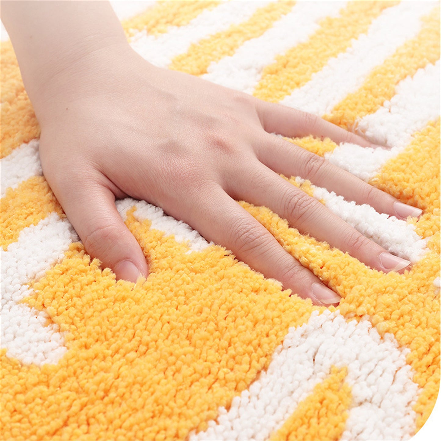 Peach bath mat colorful cute decor bathroom rug