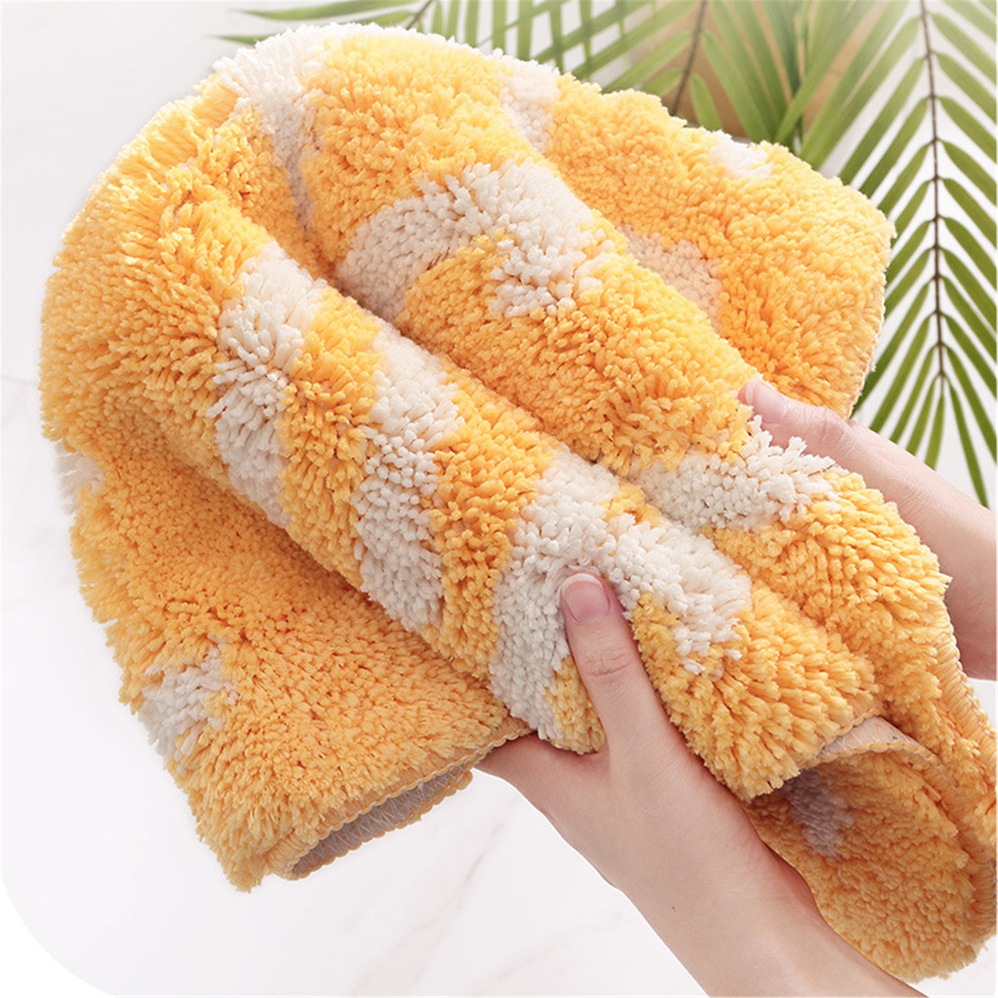 Peach bath mat colorful cute decor bathroom rug