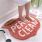 Peach bath mat colorful cute decor bathroom rug