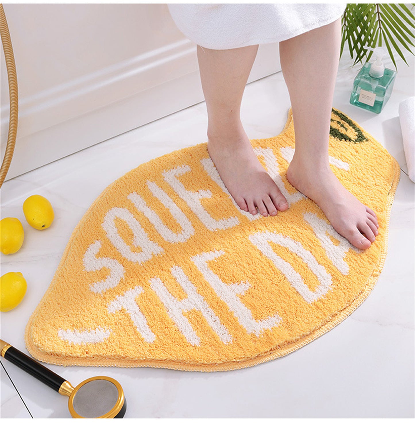 Peach bath mat colorful cute decor bathroom rug