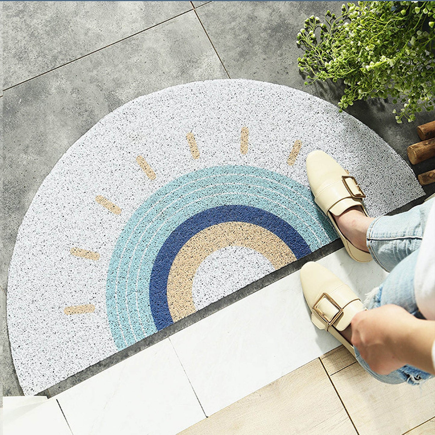 Rainbow PVC Outdoor mat,Welcome Mats for Front Door