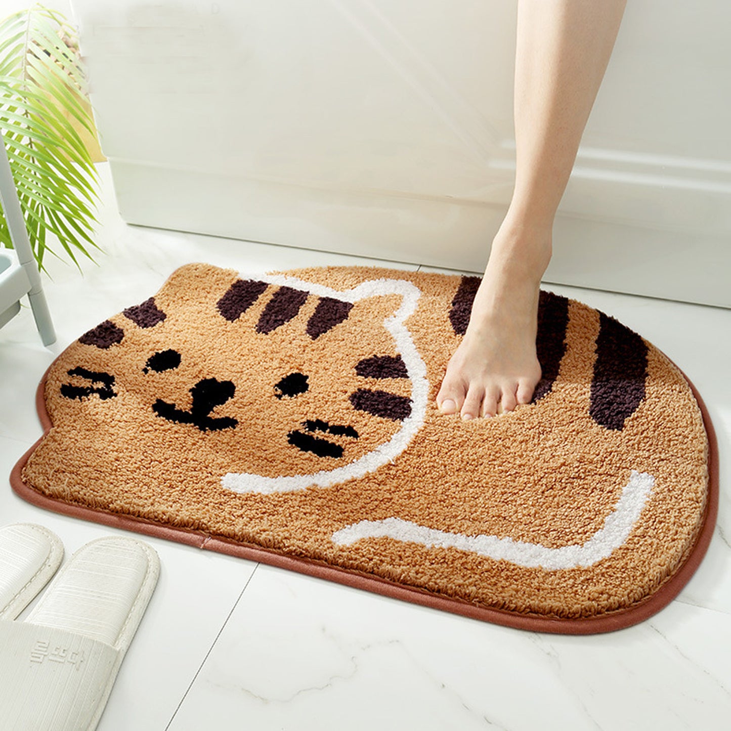 Cat bath mat colorful cute bathroom decor