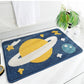 Space planet bath mat colorful cute bathroom decor