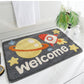 Space universe welcome bath mat colorful cute bathroom decor