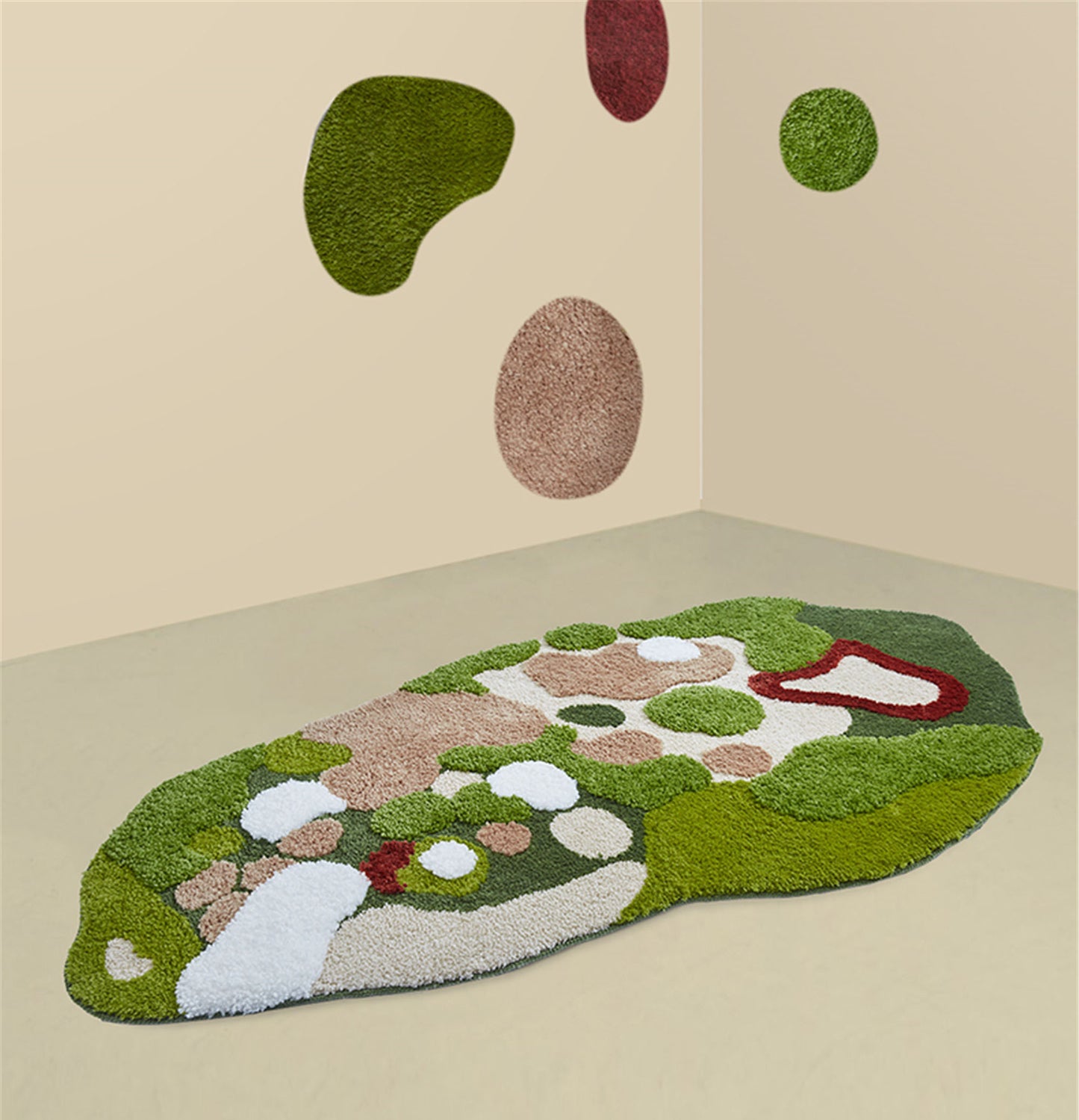 3D Moss Rug Tropical Grassland Hand Tufted Area Rug,Thick Floor Rug Carpets,Living Room Decor