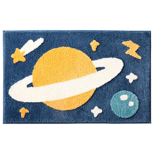 Space planet bath mat colorful cute bathroom decor