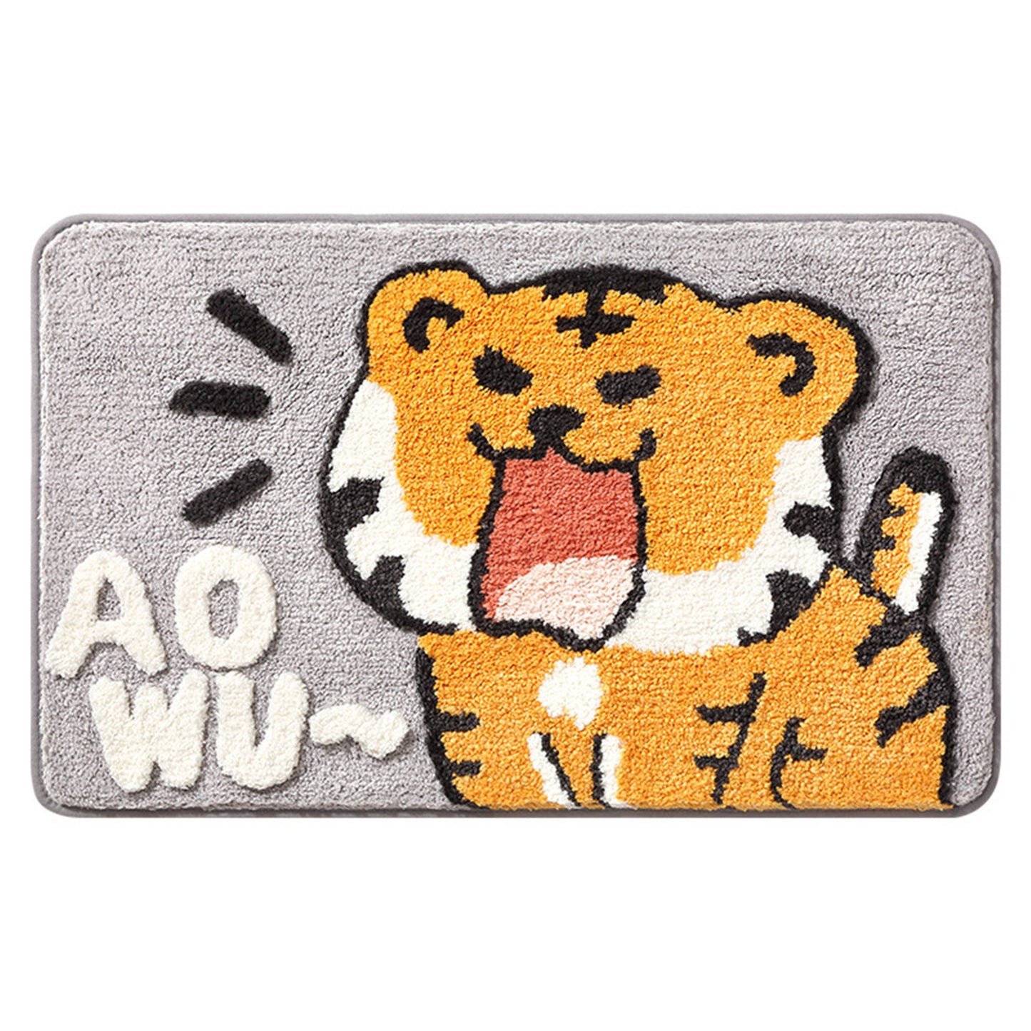 Tiger bath mat colorful cute bathroom decor