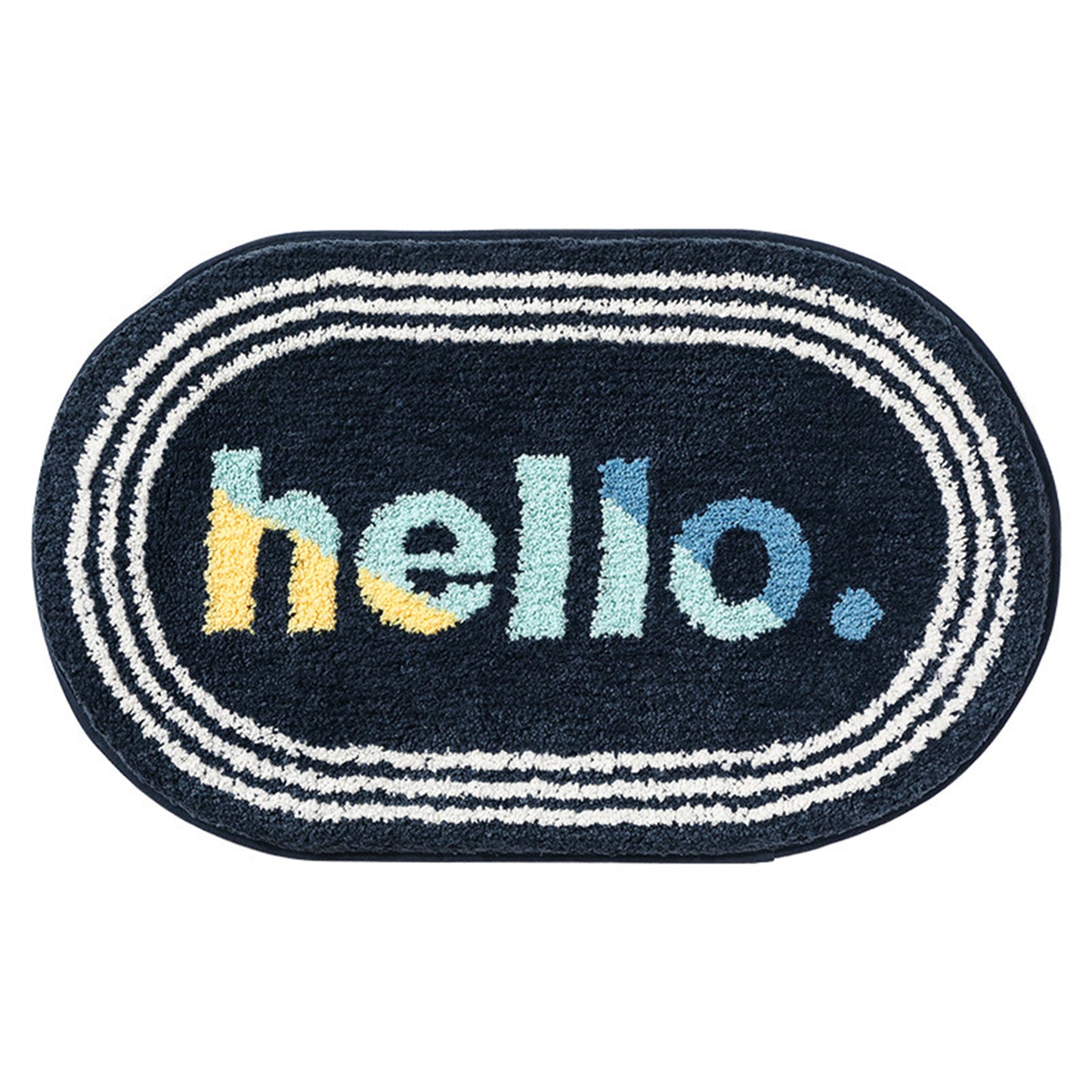 Hello bath mat colorful cute bathroom decor