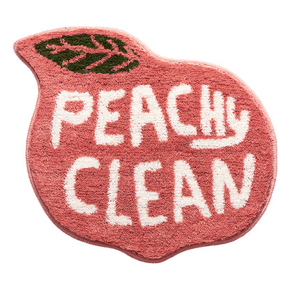 Peach bath mat colorful cute decor bathroom rug