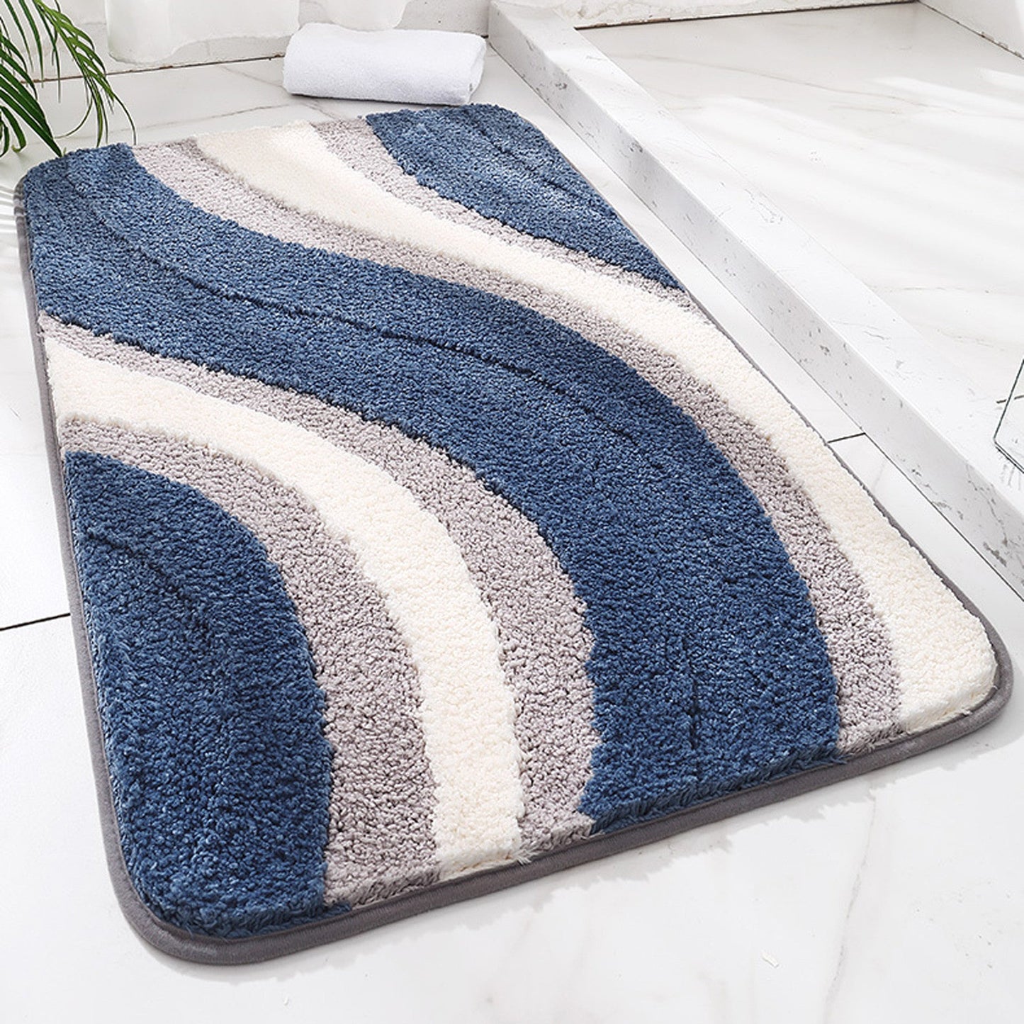 Wave bath mat colorful cute bathroom decor