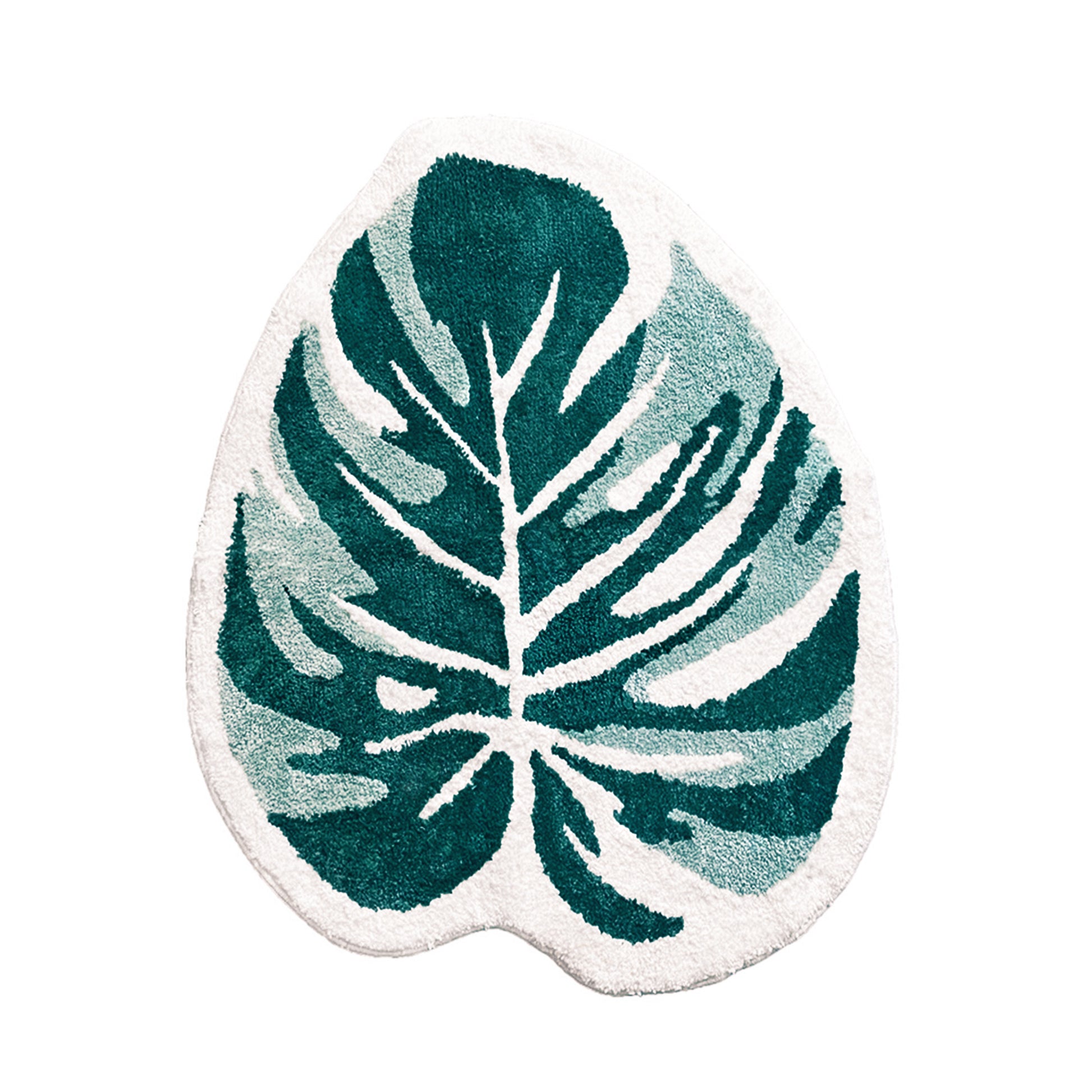 monstera leaf rug Monstera-leaf shape bath mat colorful cute bathroom decor – THRILRUG