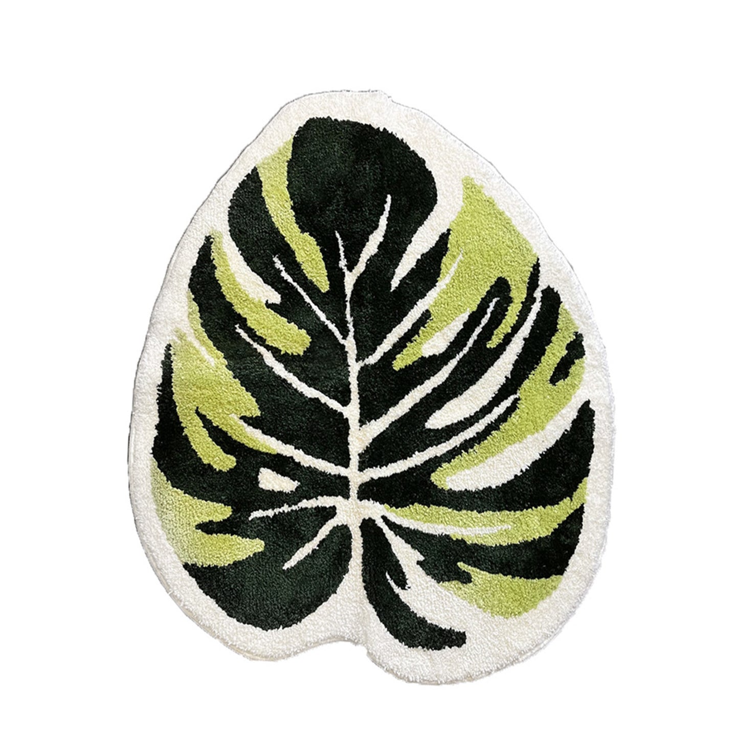 monstera leaf bath mat Monstera-leaf shape bath mat colorful cute bathroom decor