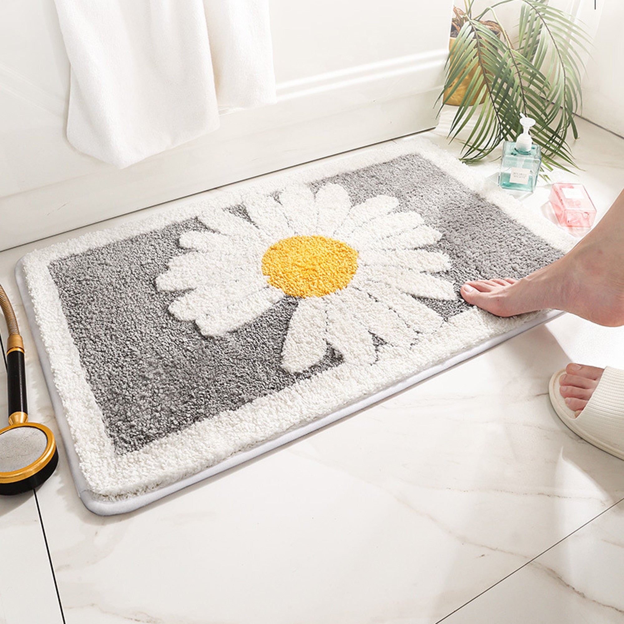 Flower deals bath mat